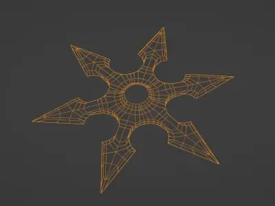 Low Poly Shuriken star Free low-poly 3D model
