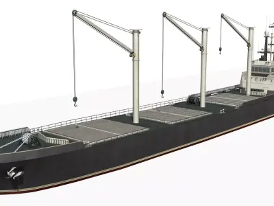 bulk carrier Low-poly 3D model