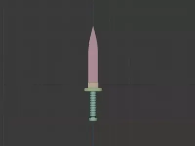 Stylized Curved Dagger - Low Poly Ancient Blade Low-poly 3D model