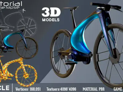 Bicycle  3d model Low-poly 3D model
