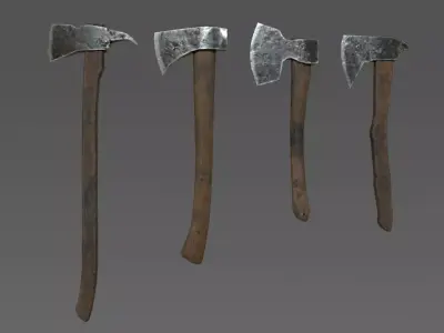 Next Gen AAA Axe Set - game ready Low-poly 3D model