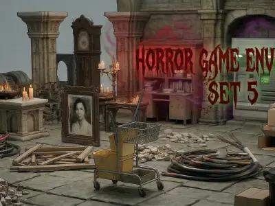 Horror Game Environment Set 5 Low-poly 3D model