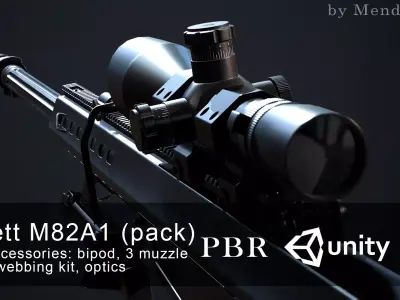 Barrett M82A1 Low-poly 3D model buy