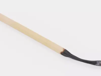 Burned Safety Match V2 - Realistic Single Matchstick 3D model