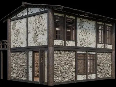 Medieval Houses 34- 4K Textures Game Ready Low-poly 3D model