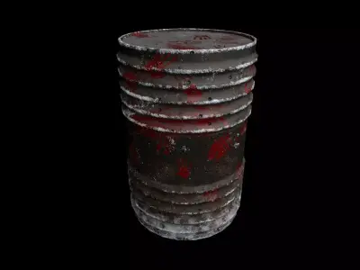 iron barrel well low poly Low-poly 3D model