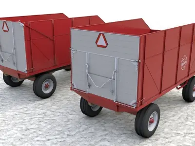 Heider Wooden Dump Wagons 3D model