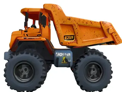 Rugged Construction Dump Truck Low-poly 3D model