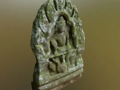 Scanned Stone Plate Low-poly 3D model