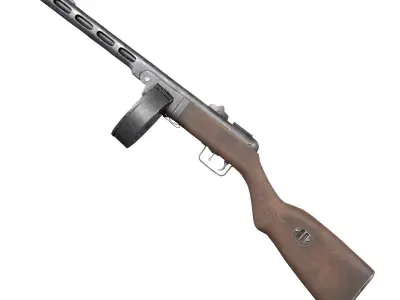 PPSh-41 Low-poly 3D model purchase
