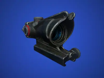 3D Military Rifle 4X Scope Model Low-poly 3D model