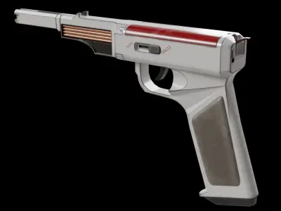 Sci-Fi pistol Low-poly 3D model order