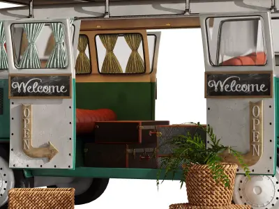 Realistic model of Food Truck Photo booth 3D model