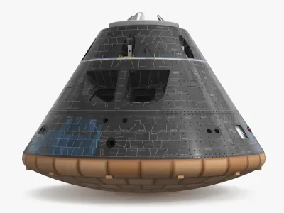 Spacecraft Crew Capsule with Heat Shield Black 3D model