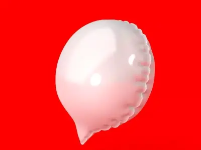 balloon text speech bubble inflatable  3D model