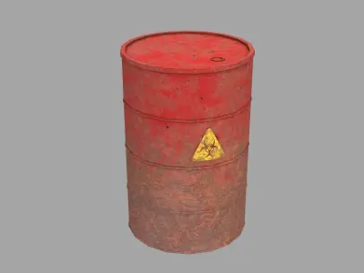 Old Rusty Metal Barrel Low-poly 3D model buy