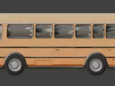 Yellow Cartoon School Bus 3D Model Low-poly 3D model purchase