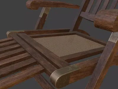 deck chair on the deck of a steamship Victorian era Titanic 3D model