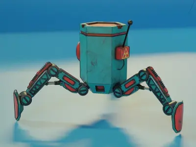 Toon Bot Low-poly 3D model