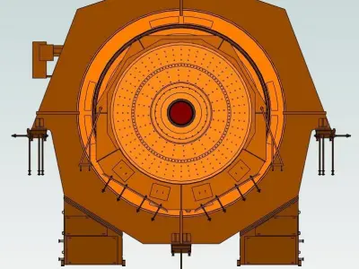 BallMill-Polysius 7-9m dia x 12-4m 3D model