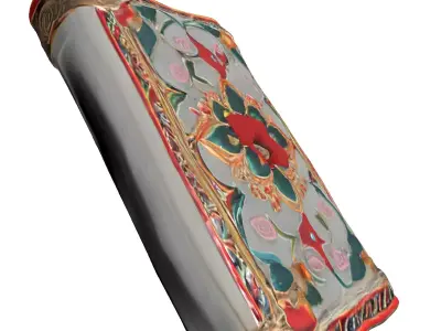 Ornate Embroidered Floral Decorative Book Low-poly 3D model