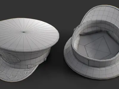 American Navy captain cap Low-poly 3D model
