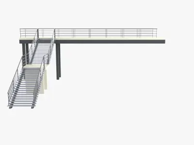 Railway Footbridge 3D model
