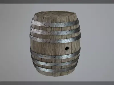 Wooden Barrel HDA 3D model