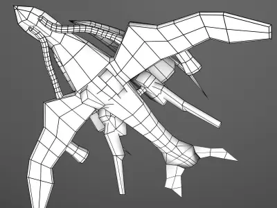 Alien Fighter Low-poly 3D model