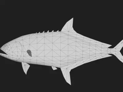 Trevally Low-poly 3D model 3