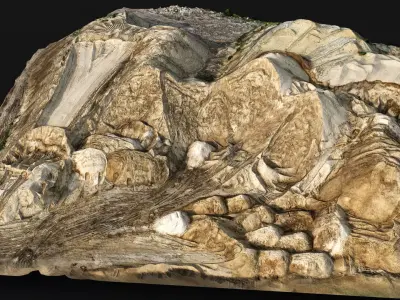 construction site terrain sand piles drone PBR photogrammetry Low-poly 3D model