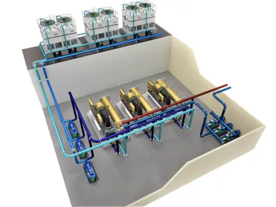 CHILLER PLANT LAYOUT  Low-poly 3D model