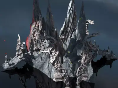 Dantes Inferno Great opera mountain 3 3D model
