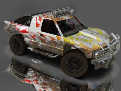 Hilux Modified Truck - Monster Truck 3D model Game Ready Low-poly 3D model