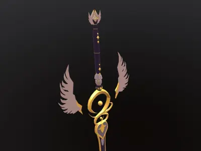 Fantastic Sword Game Ready  Free low-poly 3D model