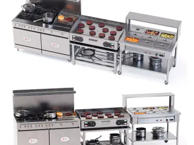 Commercial Kitchen Set 02 3D model