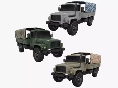 military truck 3D model Textured