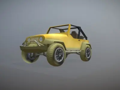 Offroad jeep car Low-poly 3D model
