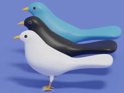 Cartoon Cute Bird 3D model get