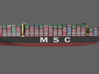 MSC Irina container ship lowpoly 3D model
