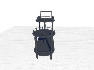 Grasso Wood Bar Cart 3D model purchase