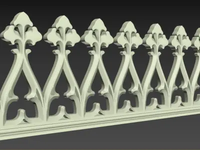 Gothic seamless ornament 02 3D print model