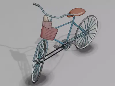 rigged bike Low-poly 3D model