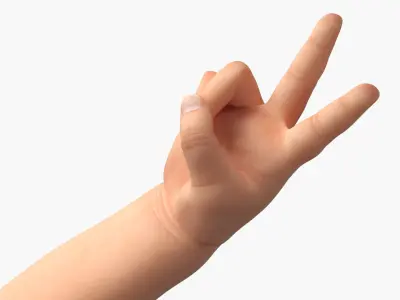  Caucasian Baby Hand Victory Gesture 