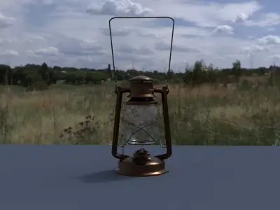 Kerosine lamp Low-poly 3D model