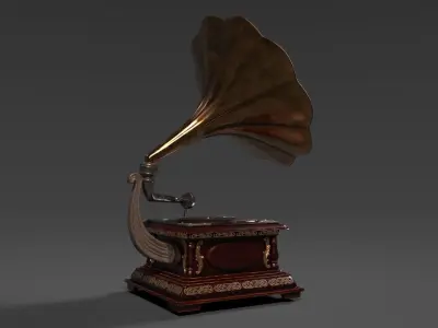 PBR Retro phonograph 3D model