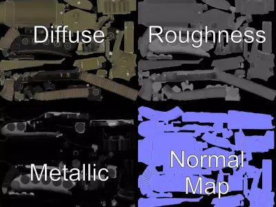 Classic Green Tank model pack Low-poly 3D model