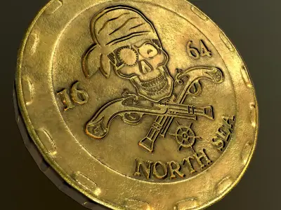  low poly coins 3 kinds Free low-poly 3D model