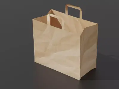 Paper Bag--  Customizable- Realistic 3D Model 3D model