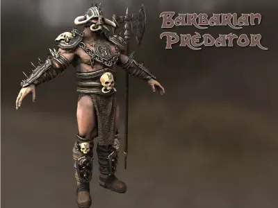 Barbarian Predator Low-poly 3D model